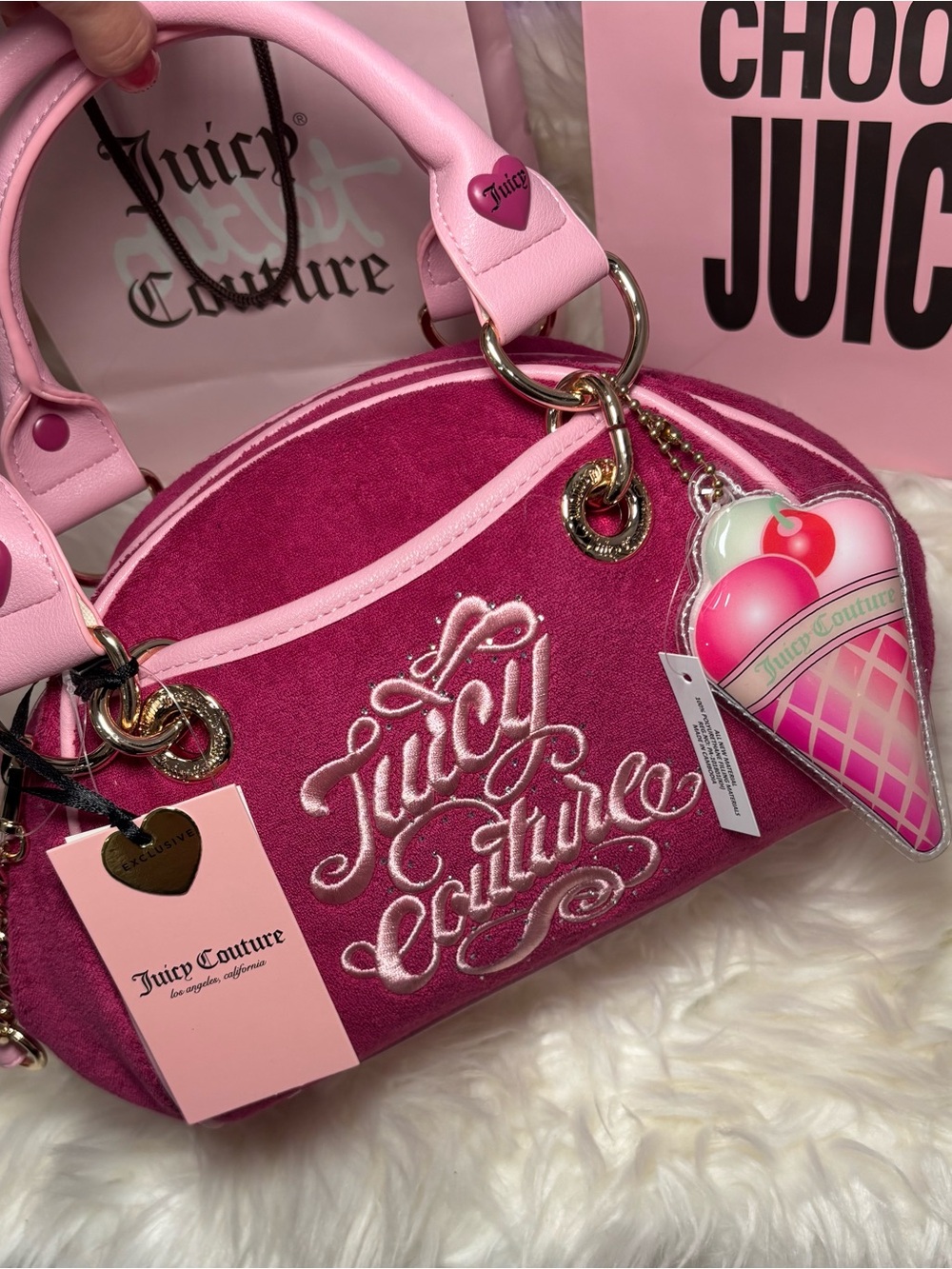 Juicy Couture pink bowler bag
